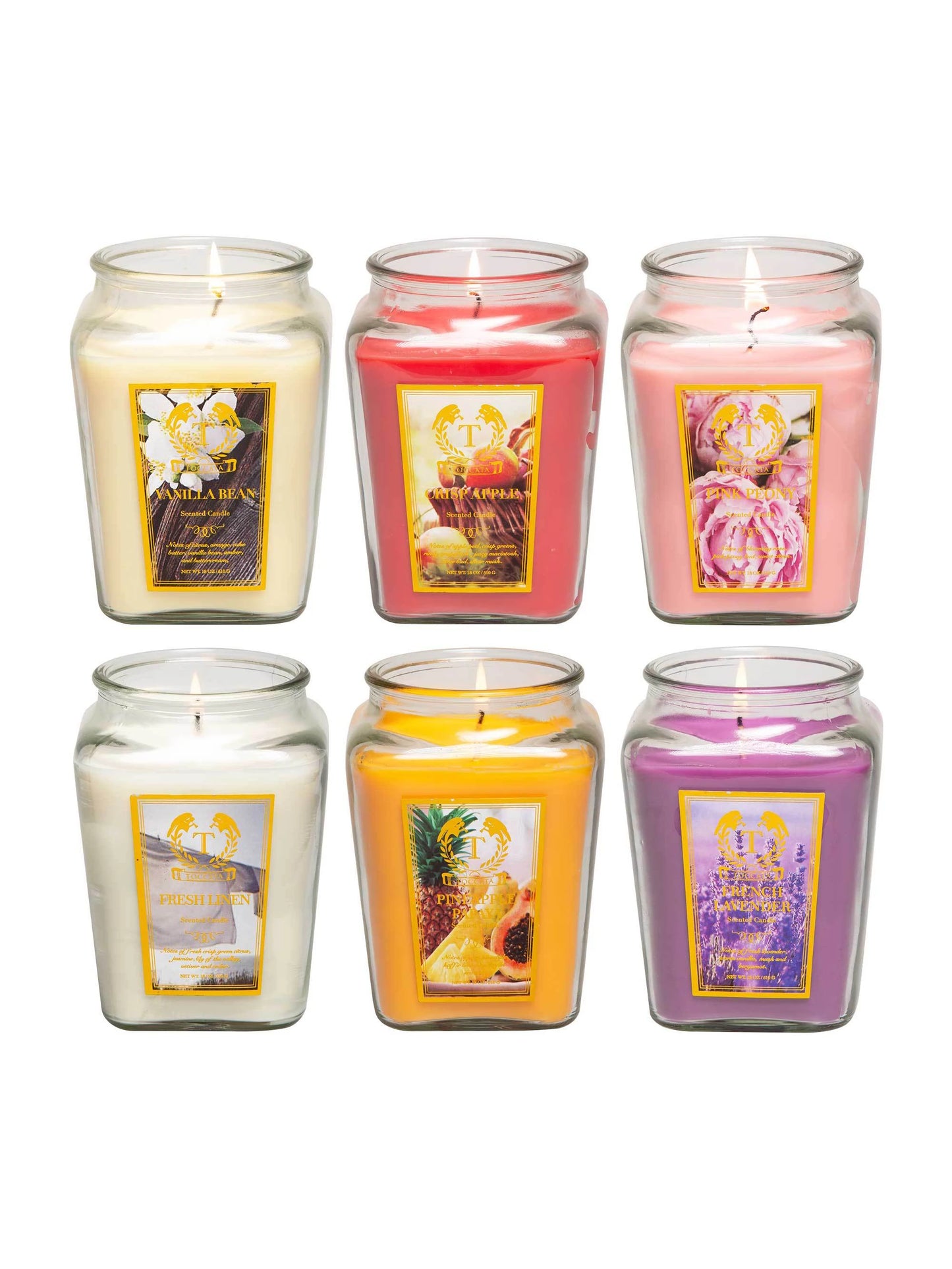 18oz Aroma Scented Candles, 8 Individual Scented Candles