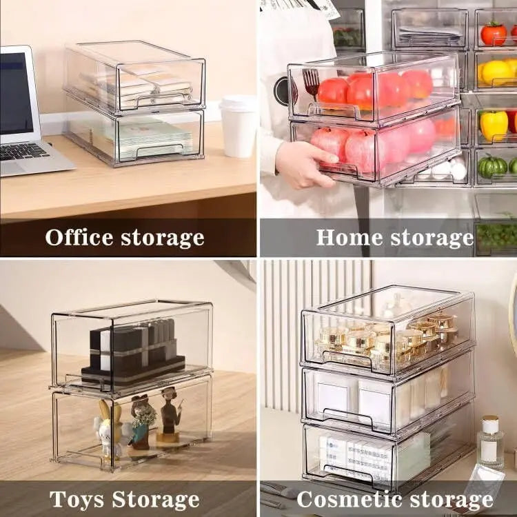 Clear Storage Drawers, Stackable