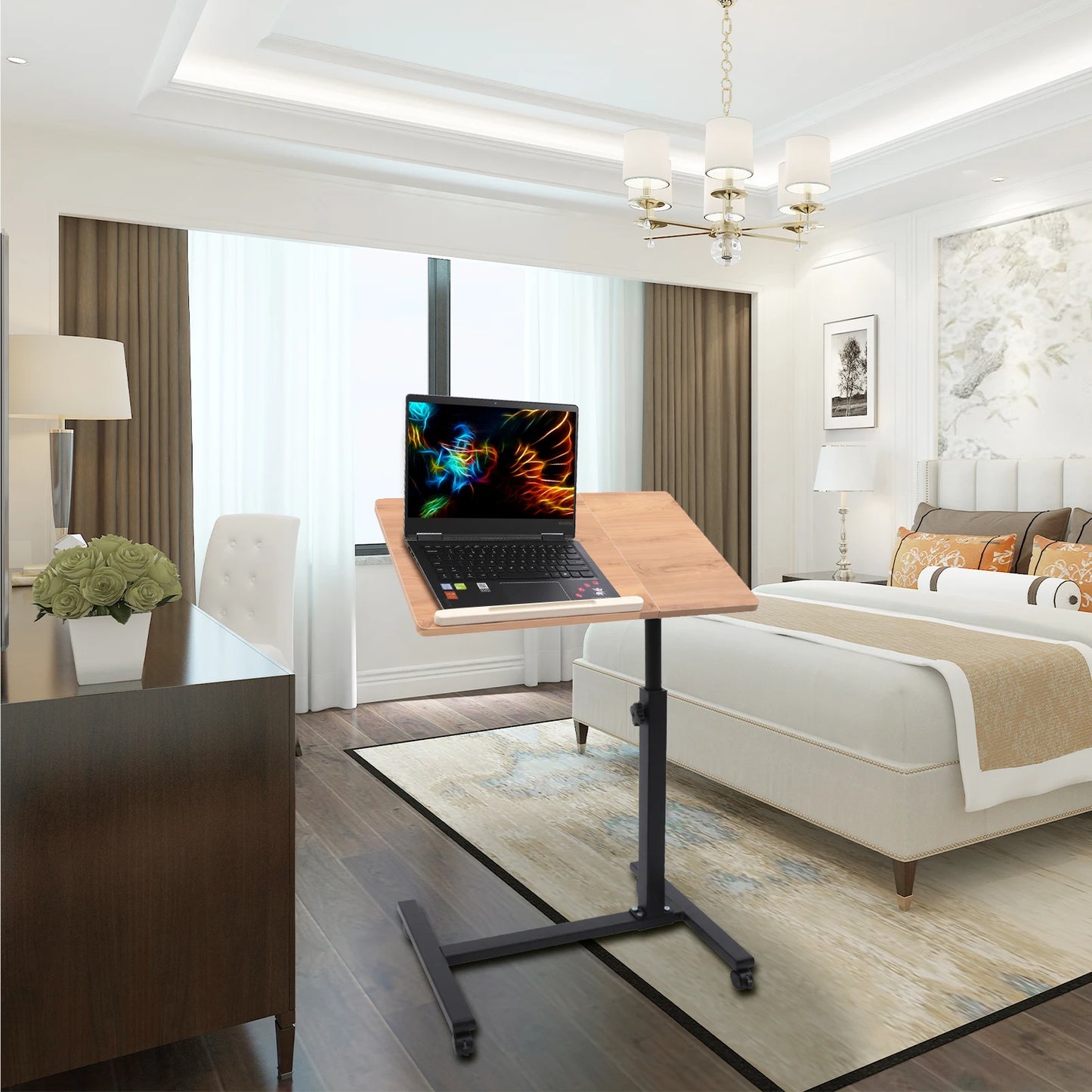 Adjustable Laptop Desk, 360° Rotating Tabletop Mobile Stand