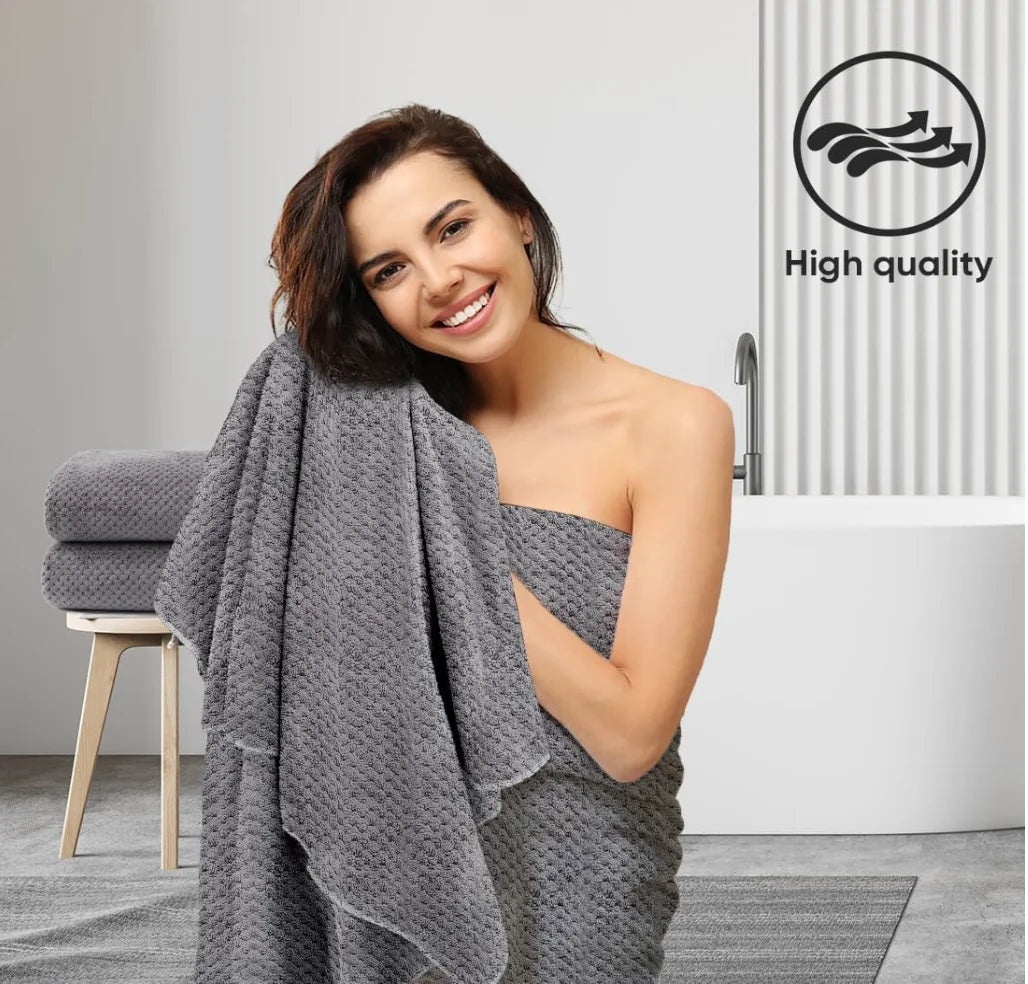 2 Pack Microfiber Ultra Soft Bath Towel Set (27"x54")
