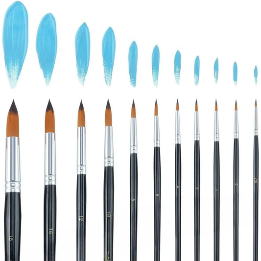 Round Paint Brushes, Basic Set
