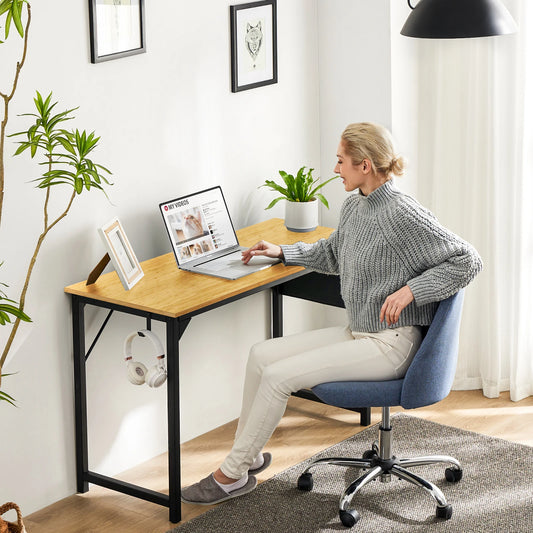 Modern Compact Style Desk with Side Bag & Headphone Hook