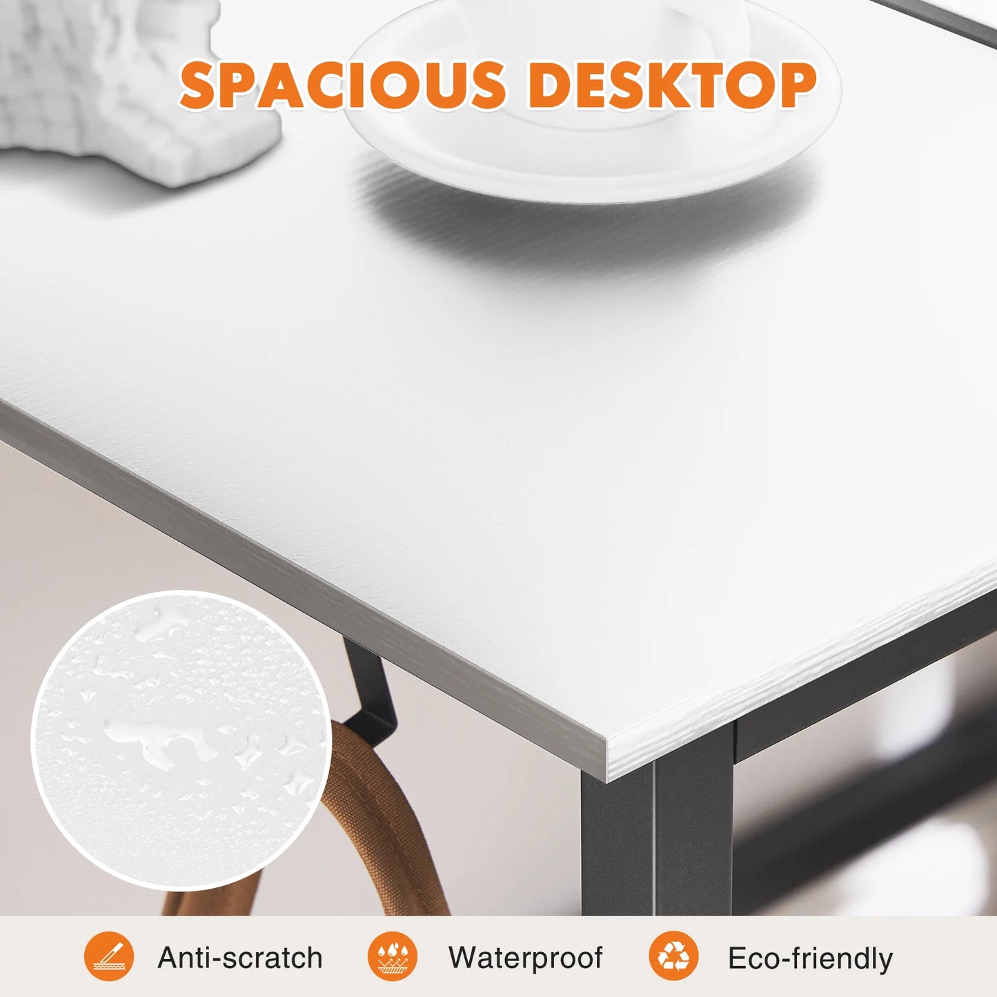 Modern Compact Style Desk with Side Bag & Headphone Hook
