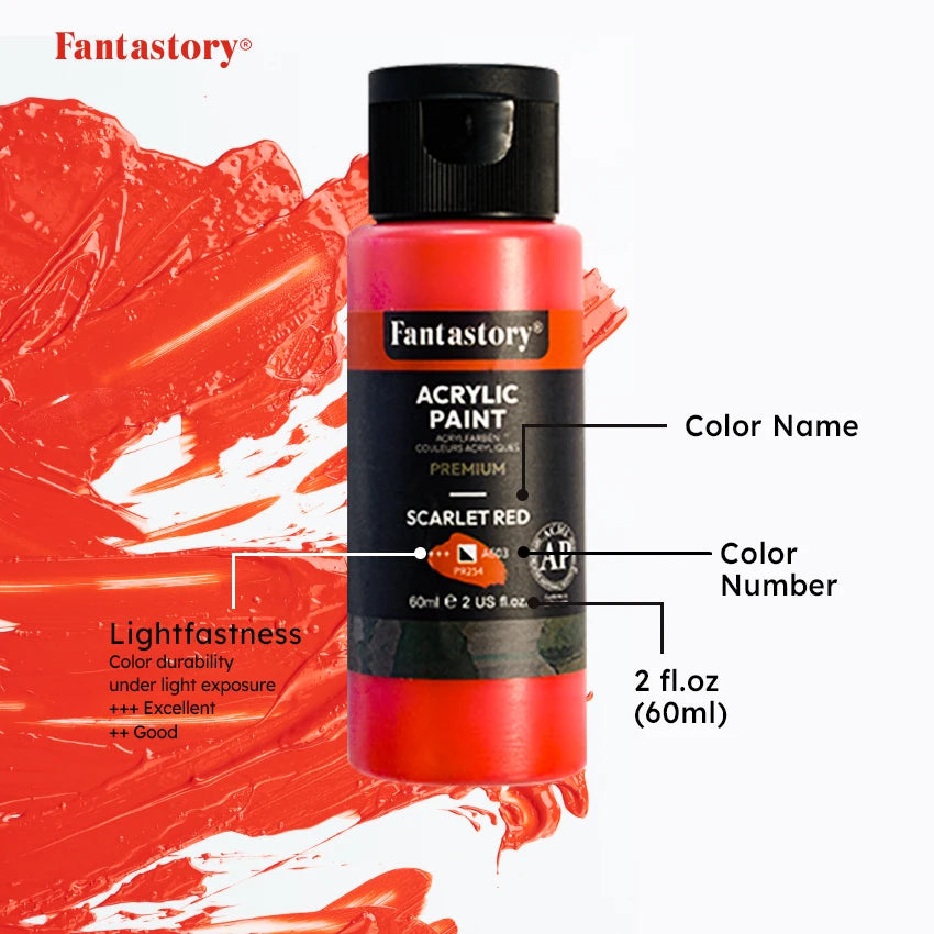 28 Classic Colors, Acrylic Paint Set with 12 Brushes