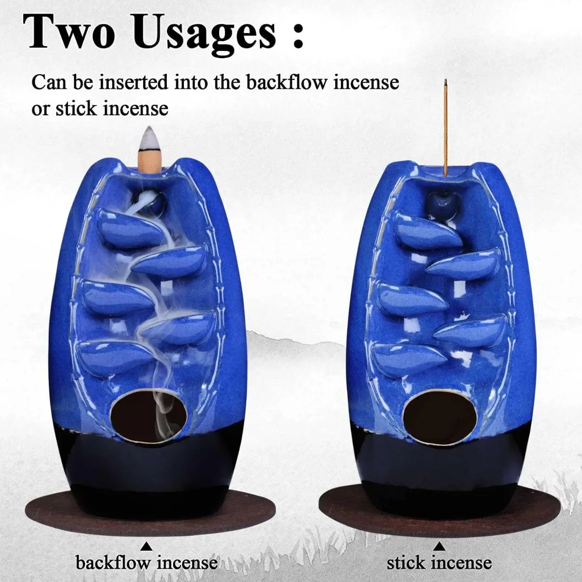 Ceramic Backflow Incense Holder and Burner Waterfall, Aromatherapy