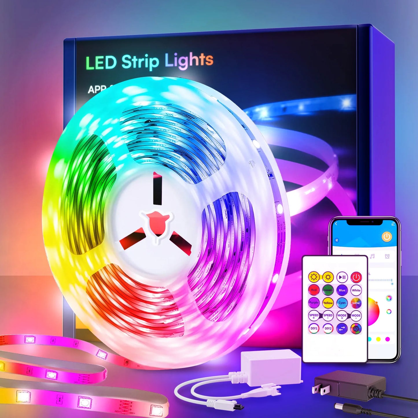 Smart LED Light Strip (2 rolls from 25Ft - 130Ft)