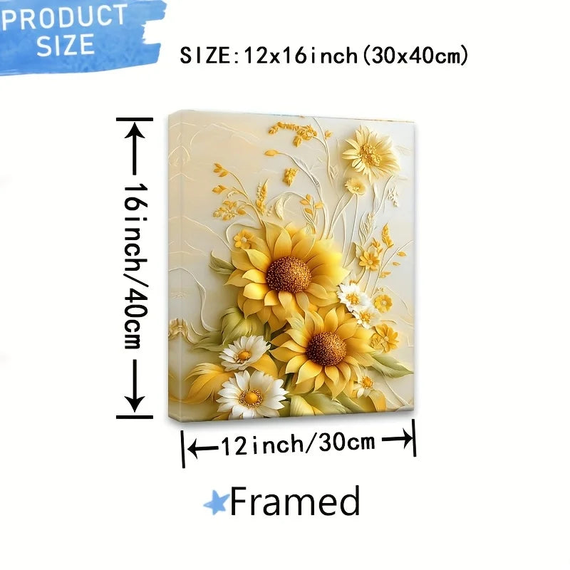Vibrant Flowers on Wooden Frame Canvas