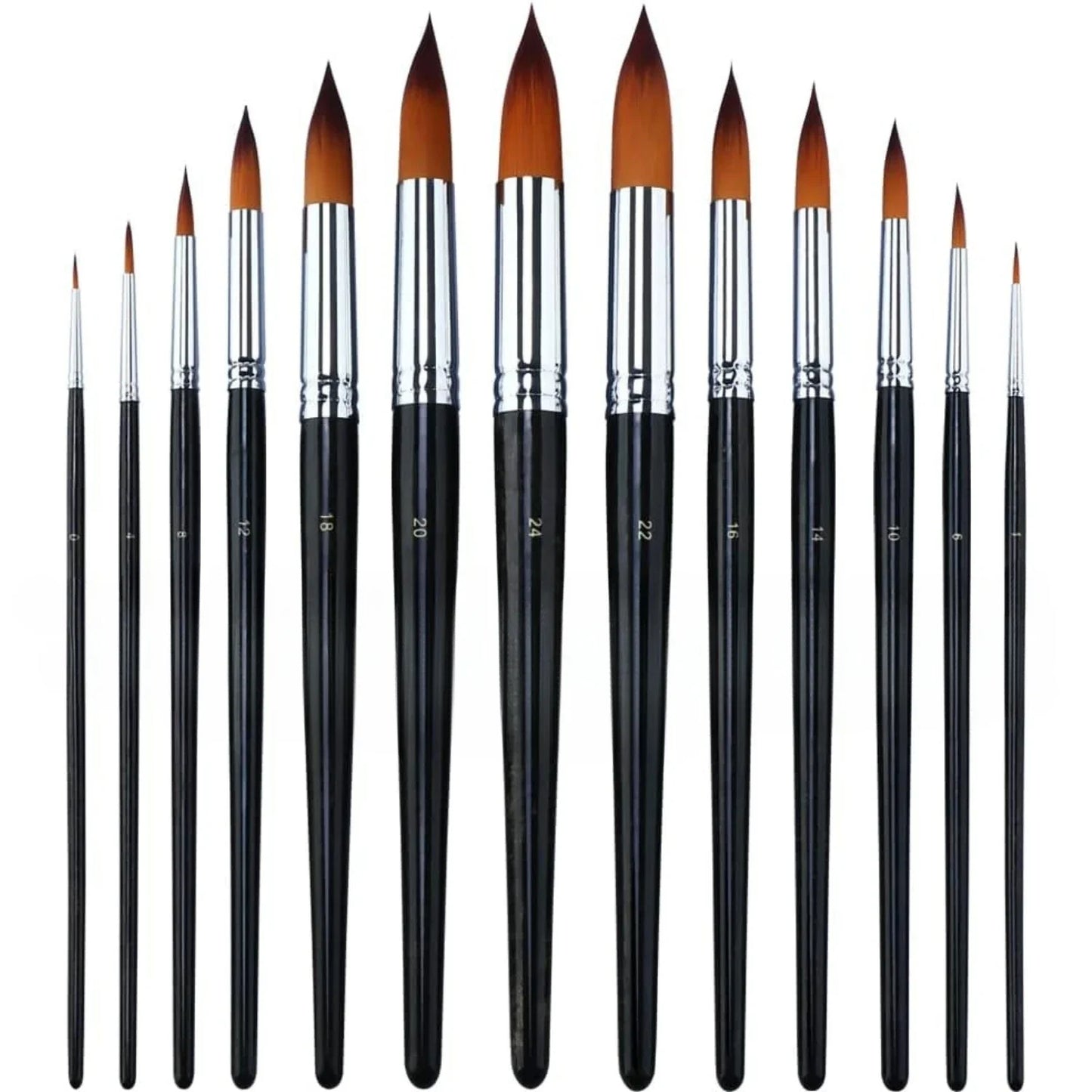 Round Paint Brushes, Basic Set