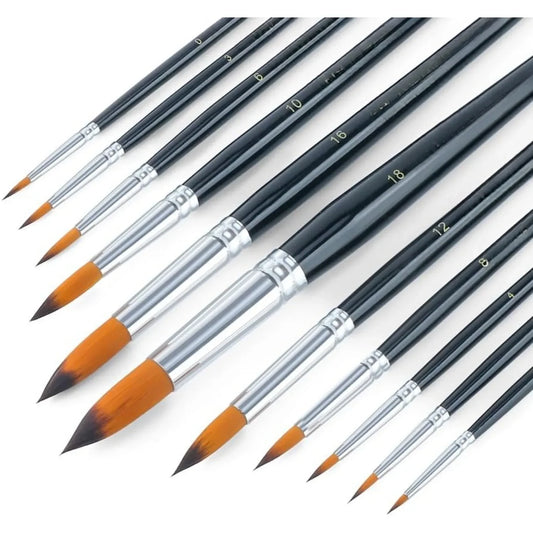 Round Paint Brushes, Basic Set