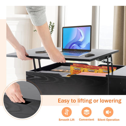 Lift Top Wooden Coffee Table (39.37"x19.7"), Easy Lift and Lower