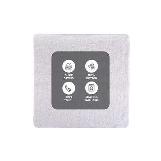 18-Pack White Cotton Washcloth Bundle, Quick Drying & Absorbent