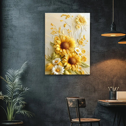 Vibrant Flowers on Wooden Frame Canvas