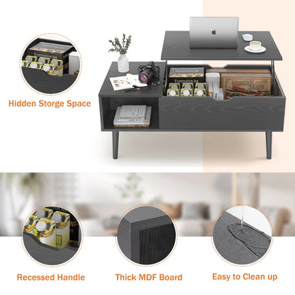 Lift Top Wooden Coffee Table (39.37"x19.7"), Easy Lift and Lower