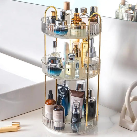 Rotating Makeup Organizer for Vanity, 3 Tier