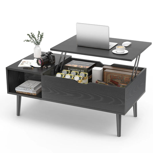 Lift Top Wooden Coffee Table (39.37"x19.7"), Easy Lift and Lower