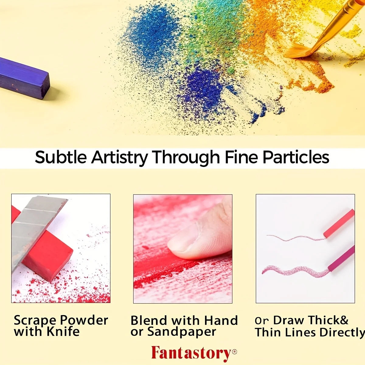 72 Colors, Non-toxic Long Soft Pastel Chalk Set