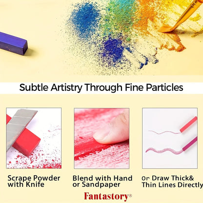 72 Colors, Non-toxic Long Soft Pastel Chalk Set