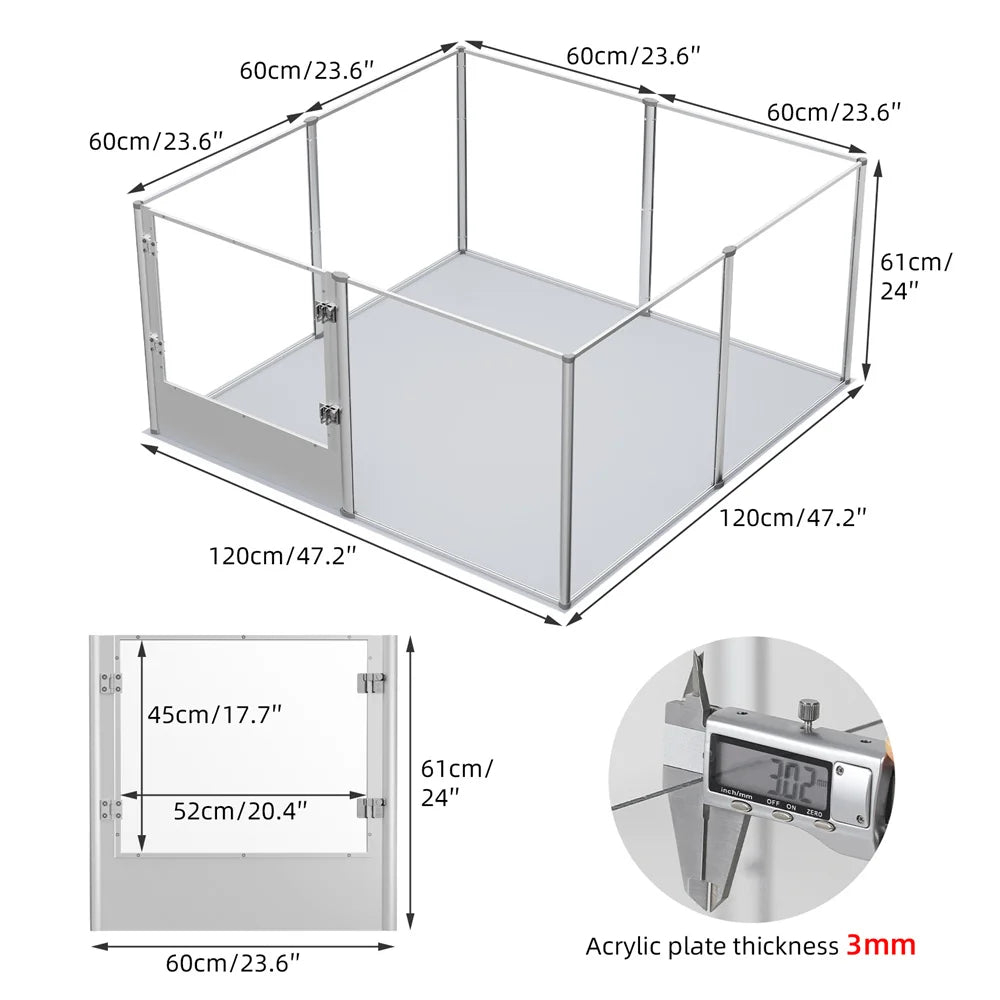 Large Acrylic Playpen for Small Pets