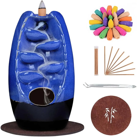 Ceramic Backflow Incense Holder and Burner Waterfall, Aromatherapy