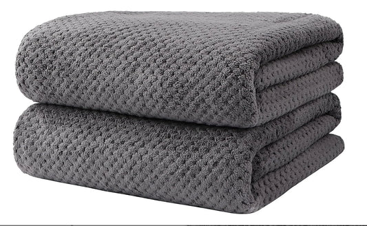 2 Pack Microfiber Ultra Soft Bath Towel Set (27"x54")