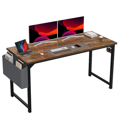 Modern Compact Style Desk with Side Bag & Headphone Hook