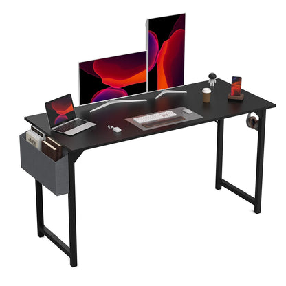 Modern Compact Style Desk with Side Bag & Headphone Hook