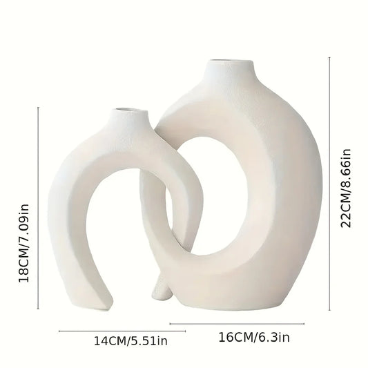2pc Ceramic Vase Artwork