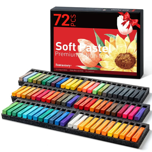 72 Colors, Non-toxic Long Soft Pastel Chalk Set
