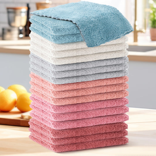 Set of Soft and Highly Absorbent Multi-functional Cloths for Home Use (Pack of 12 or 18)